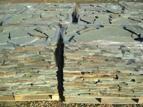 Плитняк златолит зелёный для цоколя, отмостки купить в Талице