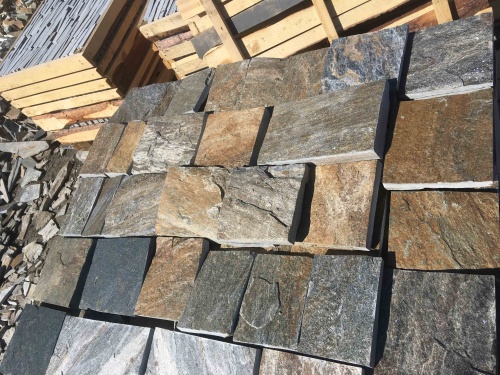 Плитка пилёная златолит Уральский для цоколя, отмостки купить в Талице