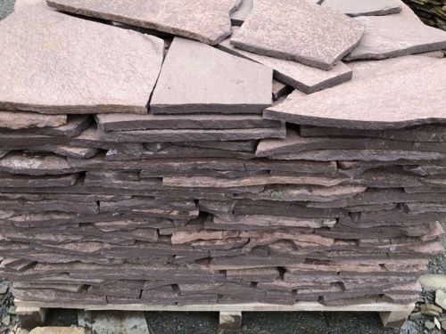 Плитняк лемезит бордовый для облицовки цоколя 20-25 мм  купить в Талице