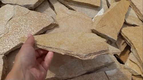 Плитняк златолит жёлтый для цоколя купить в Талице