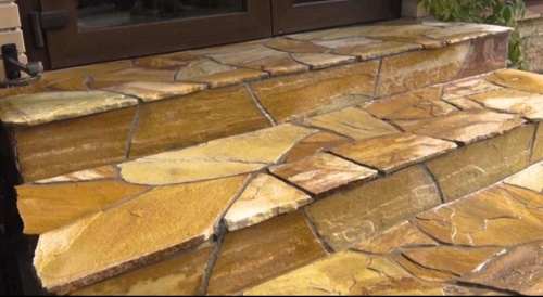 Плитняк златолит жёлтый золотистый для отмостки купить в Талице