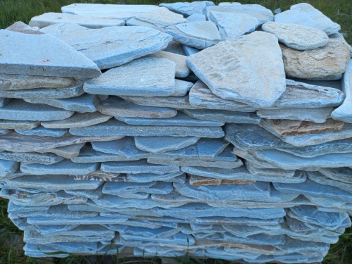 Плитняк златолит зелёный галтованный для цоколя купить в Талице