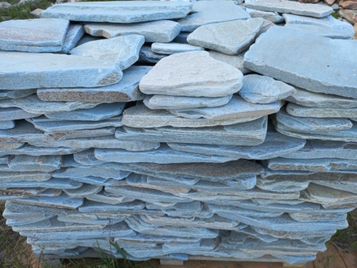 Плитняк златолит зелёный галтованный для цоколя купить в Талице